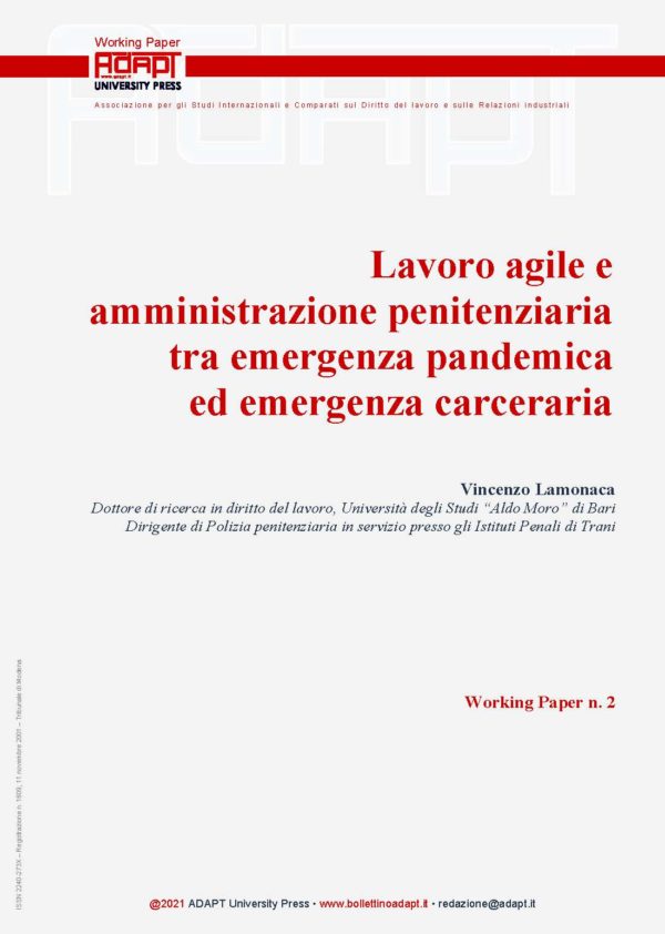 Lavoro agile e amministrazione penitenziaria tra emergenza pandemica ed emergenza carceraria