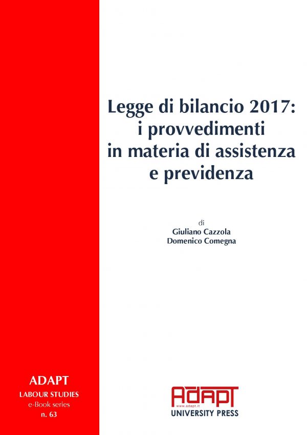 Legge di bilancio 2017: i provvedimenti in materia di assistenza e previdenza