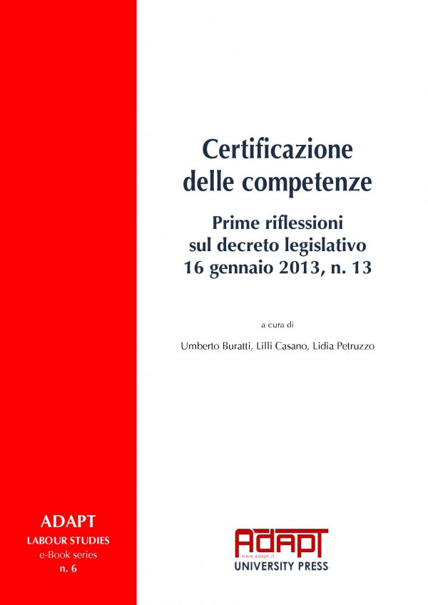 Certificazione delle competenze - Prime riflessioni sul decreto legislativo 16 gennaio 2013, n. 13