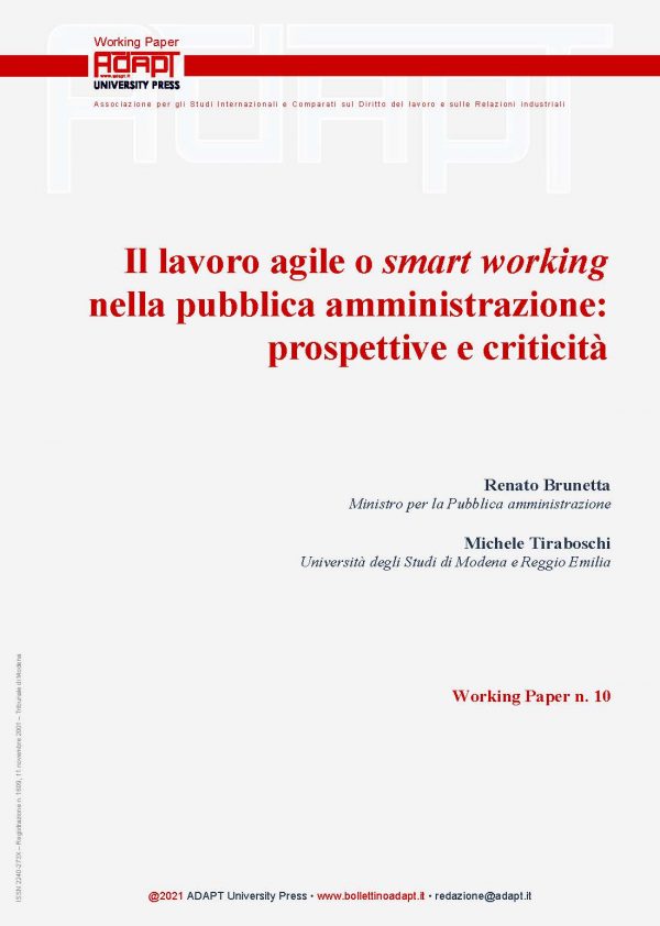 Il lavoro agile o smart working nella pubblica amministrazione: prospettive e criticità