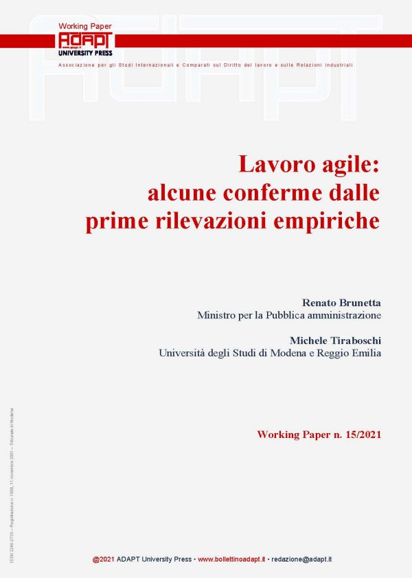Lavoro agile: alcune conferme dalle prime rilevazioni empiriche