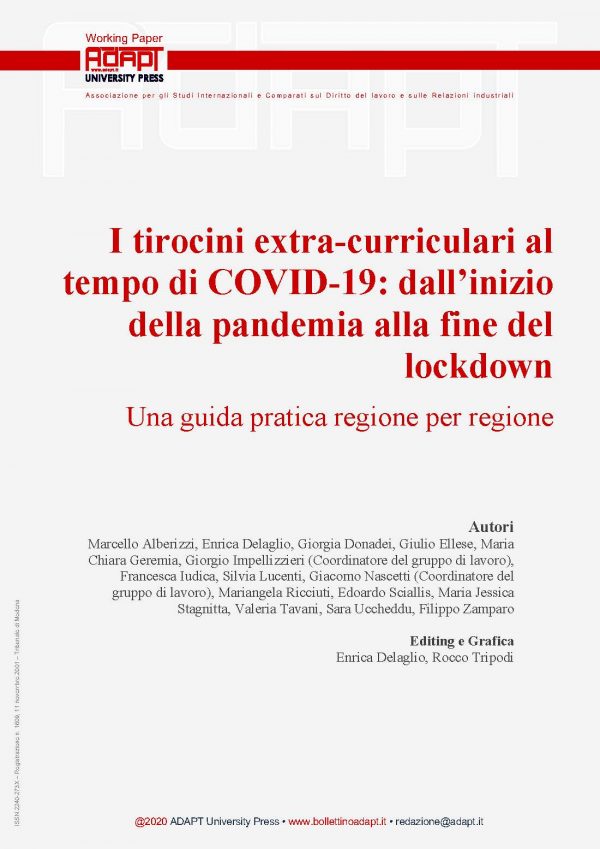 I tirocini extra-curriculari al tempo di COVID-19: dall’inizio della pandemia alla fine del lockdown. Una guida pratica regione per regione