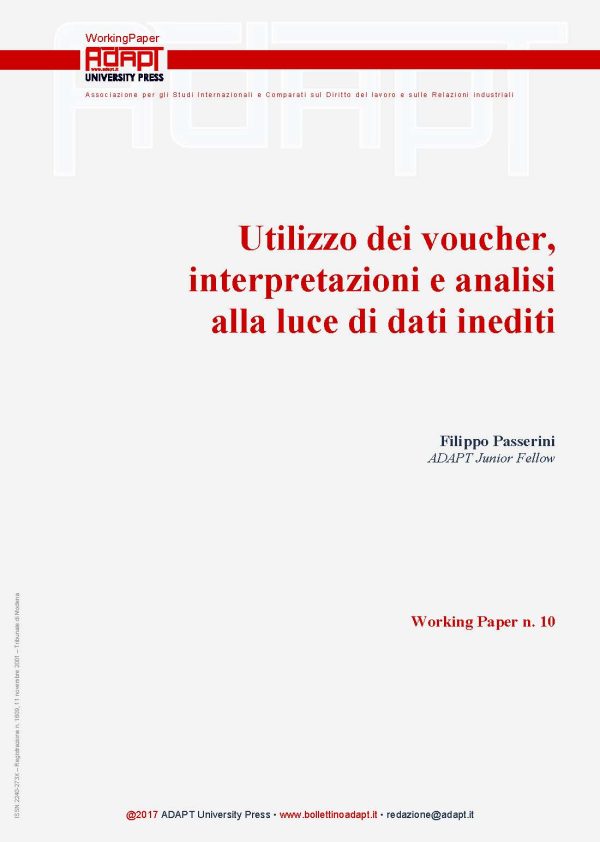 Utilizzo dei voucher, interpretazioni e analisi alla luce di dati inediti