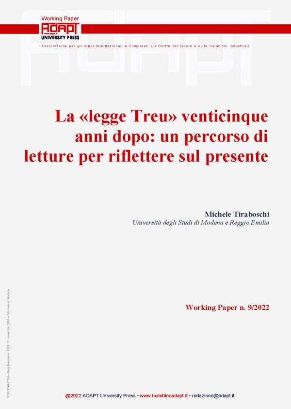 La «legge Treu» venticinque anni dopo: un percorso di letture per riflettere sul presente