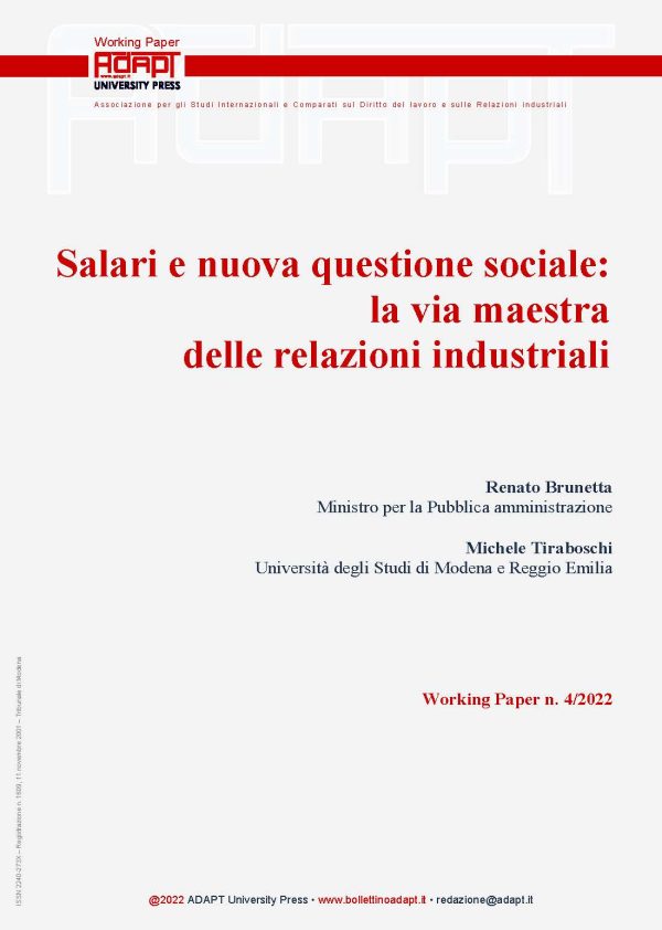 Salari e nuova questione sociale: la via maestra delle relazioni industriali
