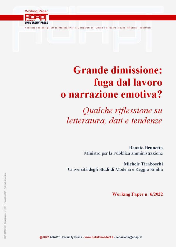 Grande dimissione: fuga dal lavoro o narrazione emotiva? Qualche riflessione su letteratura, dati e tendenze