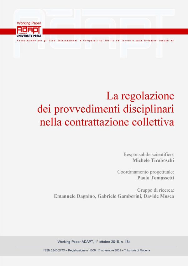 La regolazione dei provvedimenti disciplinari nella contrattazione collettiva