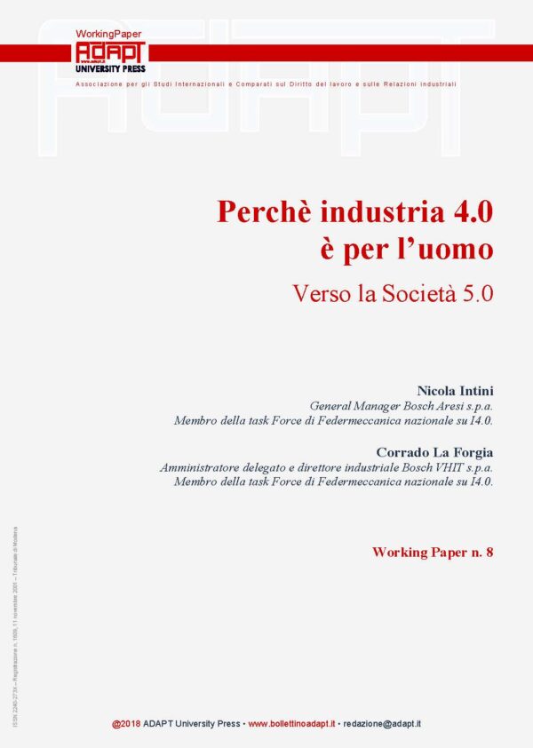 Perchè industria 4.0 è per l’uomo.. Verso la Società 5.0
