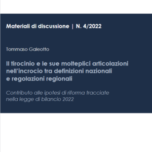 Il tirocinio e le sue molteplici articolazioni nell’incrocio tra definizioni nazionali e regolazioni regionali