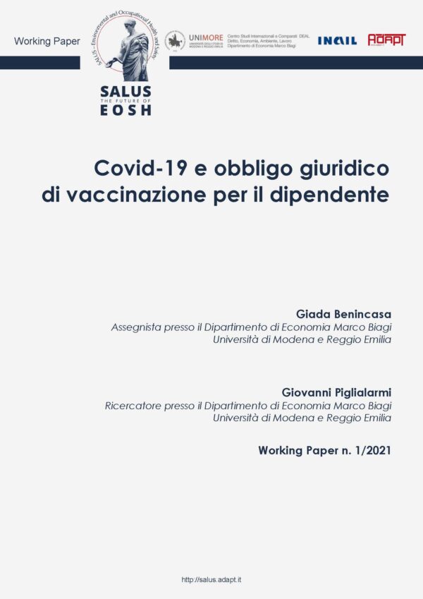 Covid-19 e obbligo giuridico di vaccinazione per il dipendente