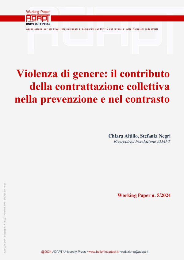 Violenza di genere: il contributo della contrattazione collettiva nella prevenzione e nel contrasto