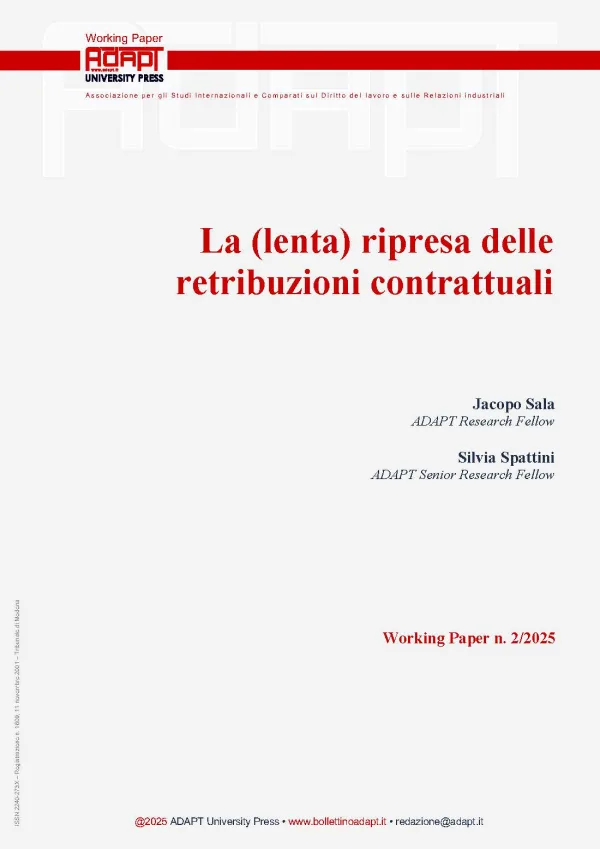 La (lenta) ripresa delle retribuzioni contrattuali