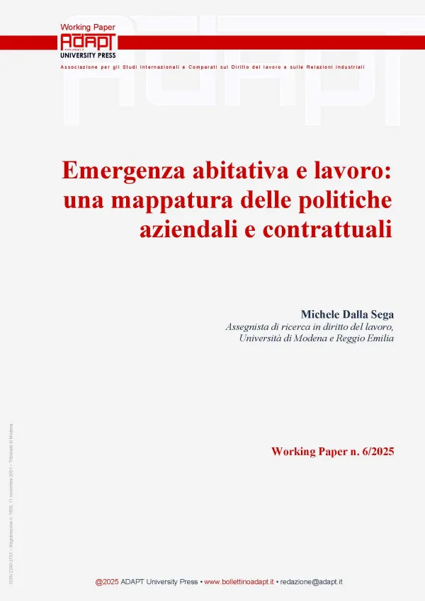 Emergenza abitativa e lavoro: una mappatura delle politiche aziendali e contrattuali