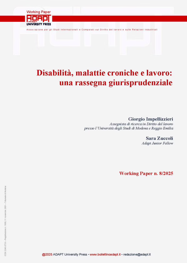 Disabilità, malattie croniche e lavoro: una rassegna giurisprudenziale