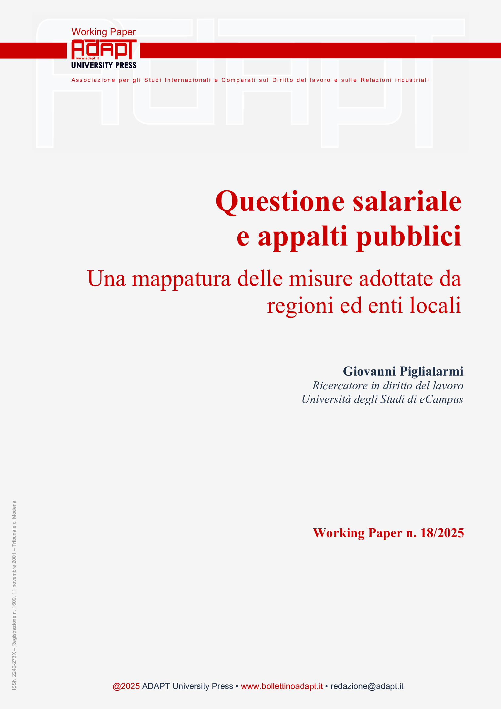 Questione salariale e appalti pubblici. Una mappatura delle misure adottate da regioni ed enti locali